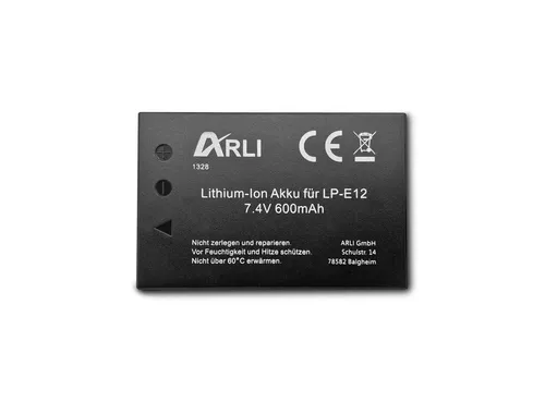 ARLI Akku für Canon EOS M50 EOS-M50 LP-E12 LPE12 Akku 600 mAh, Hohe Sicherheit durch integrierten Hitze- und Überladeschutz