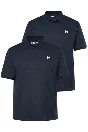 Men Plus Poloshirts für Herren 2er-Pack bis 8 XL - Übergrößen Poloshirts aus hochwertigem Piqué, im praktischen Doppelpack und ideal für komfortable Freizeitoutfits.