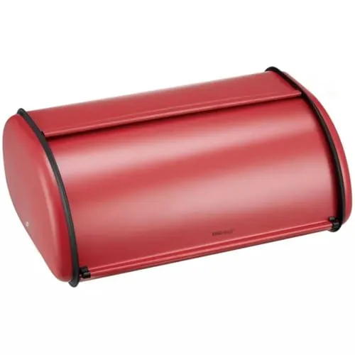 KING HOFF Brotkasten, Brotaufbewahrungsbox, Geräumiger Brotkasten aus Metall, Brot und Kekse Lange Aufbewahren und Frisch, 44cm x 27cm x 18,5cm (Rot)