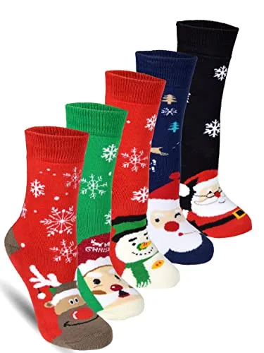 Frostfighter Damen Weihnachtssocken Thermosocken (6x Paar) Wintersocken Ski Vollfrottee Innenfutter (35-38)