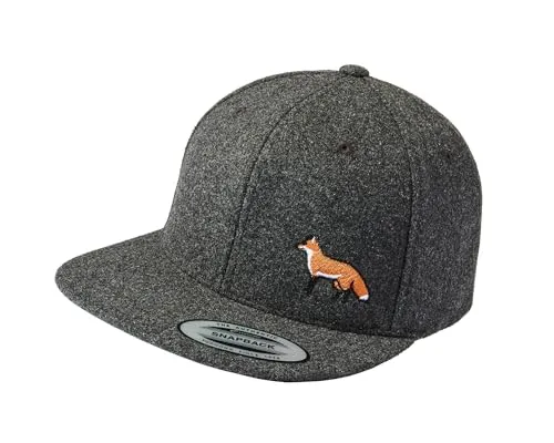 Cap Flexfit Snapback: Fuchs - Stylische Kappe für Jäger - Baseball Cap für Herren, ideal für Outdoor-Aktivitäten, mit hochwertiger Bestickung und einem Farblich passenden Kunststoff-Verschluss für optimalen Tragekomfort.