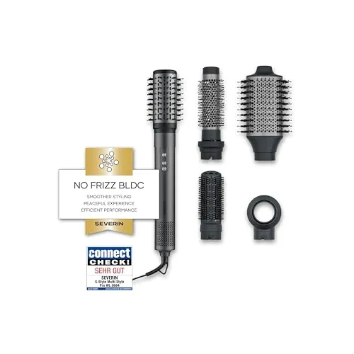 SEVERIN 5-in-1 Airstyler: Warmluft Hairstyler mit 5 Aufsätzen