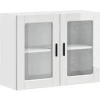 vidaXL Küchen-Hängeschrank Porto Hochglanz-Weiß - Küchenhängeschrank mit Glastür, bietet optimalen Stauraum und maximiert den Platz in deiner Küche. Langlebiges Material und elegantes Design für mehr Ordnung und Stil.