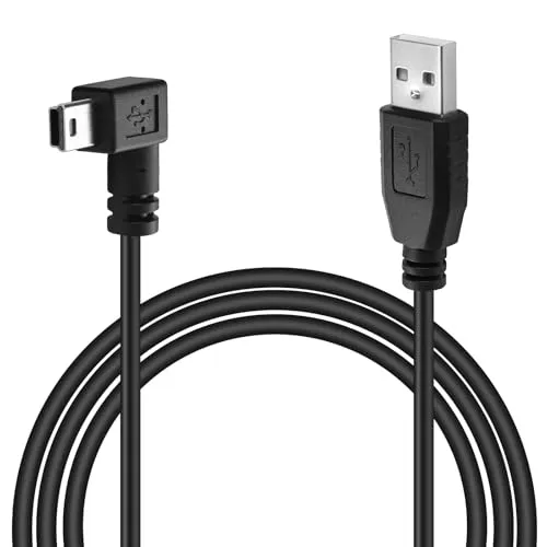 baolongking USB-A-Stecker auf Mini-USB-Kabel, 90 Grad rechtwinklig, Daten-Synchronisation, Ladekabel für Gar-min GPS Navigator DVR Go-Pro Hero 4 3+ Digitalkamera (3 m)
