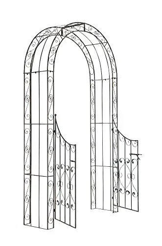 CLP Eisen Rosenbogen Sina I Torbogen Mit Stilvollen Verzierungen I Rankhilfe Im Landhausstil I, Farbe:Bronze
