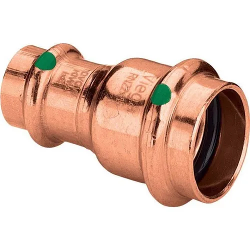 Viega Muffe Profipress 2415.2 Kupfer 42 x 35 mm - Leitungsinstallation mit SC-Contur für sichere und langlebige Verbindungen in der Sanitärtechnik.