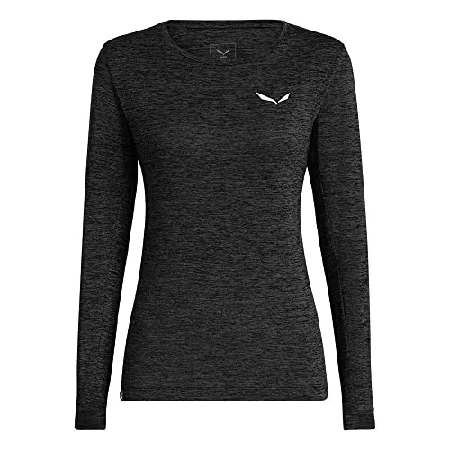 Salewa Puez Melange Dry L/S Damen Funktionsshirt - Schwarz - Größe 42 - Herren-Shirts mit schnelltrocknendem Material, ideal für Outdoor-Aktivitäten und vielseitigen Einsatz.