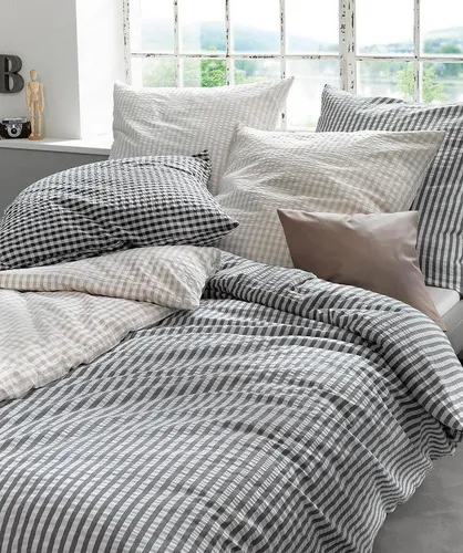 fleuresse Bettwäsche Rio, Seersucker, 2 teilig in grau von fleuresse