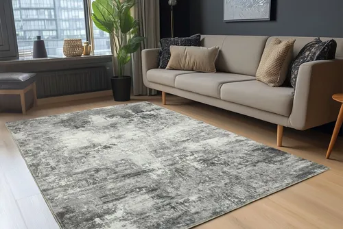 Obsession Teppich Posh 305, modernes Design für Ihr Wohnzimmer - Rechteckiger Teppich in grau, 230 cm x 330 cm, mit strapazierfähiger, bedruckter Qualität und ideal für Fußbodenheizung geeignet.