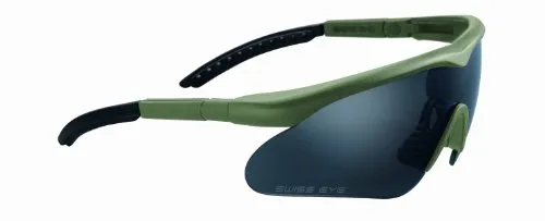 Miltec SWISSEYE Raptor Sicherheitbrille - Sportbrillen mit EN 1836:2005+A1:2007 und ANSI Z87.1+ Schutz, verstellbare Bügel für optimalen Tragekomfort und umfassenden UVA-, UVB-, UVC-Schutz.