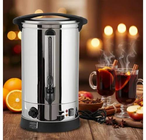 Glühweinkocher Einkochautomat 7L aus Edelstahl - Wasserkocher für bis zu 12 Personen, mit Temperaturregelung und Überhitzungsschutz – ideal für gemütliche Abende!