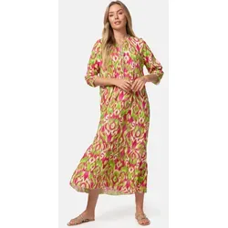 Rayshyne Maxikleid PM-37 – Sommerkleid mit auffälligem Muster - Elegantes Maxikleid von RAYSHYNE in Einheitsgröße, leicht und luftig, ideal für warme Tage. Der auffällige Druck und feminine Rüschen verleihen einen trendigen Look – perfekt für Freizeit, Stadtbummel oder entspannte Sommerabende.