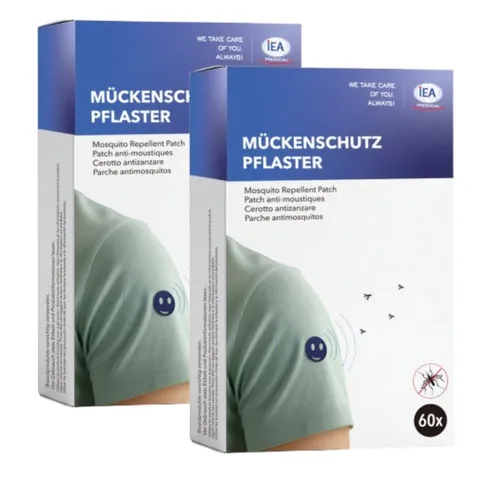 IEA Medical Insektenstichpflaster Mückenschutzpflaster Kinder (Multipack, 120 St., 20 x 6 Stück), Mückenschutz ohne Spray, Citronella Sticker, Reiseapotheke & Outdoor
