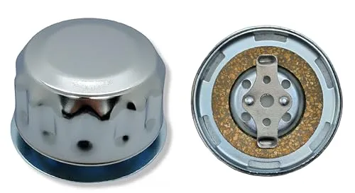 Produktbild ÜREL Hydraulik Einfüll- und Belüftungsfilter aus Metall für Öl- und Kraftstofftanks Belüftungsdeckel (mit Flansch, Bajonettverschluss, Verchromt, mit Korkdichtung)