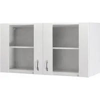 Flex Well Hängeschrank Wito 100 cm - Weiß Matt - Küchenschrank mit Glastür, ideal für stilvolle Aufbewahrung und platzsparende Gestaltung in Ihrer Küche.