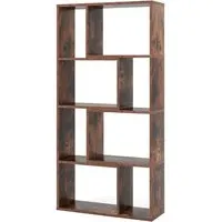 Costway Bücherregal mit 4 Ebenen – 8 Fächer in Braun - Stylisches Bücherregal mit 8 Fächern für optimalen Stauraum. Das moderne Design und die robuste Bauweise sorgen für eine ansprechende Präsentation Ihrer Bücher und Deko-Objekte. Ideal für jedes Zuhause!