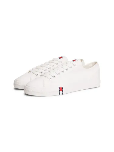 Tommy Jeans ARCHIVE VULC Y2K Sneaker – Sportlicher Halbschuh mit Plateau in Weiß (46 EU) - Kombinieren Sie Stil und Komfort mit diesen Sneakers. Plateauhöhe von 3 cm, herausnehmbare Innensohle und sportliche Optik machen sie ideal für den Alltag. Hochwertige Materialien garantieren Langlebigkeit.