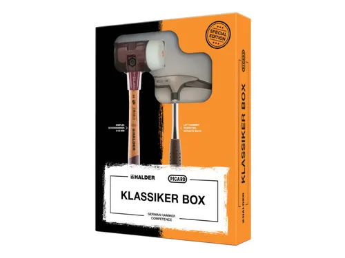 Halder Klassikerbox – Hochwertige Hämmer für Profis - Hämmer: Die Klassikerbox vereint den PICARD Latthammer und den HALDER SIMPLEX Schonhammer – perfekt für Zimmerer und Bauprojekte, mit langlebigen Materialien und ergonomischem Design.