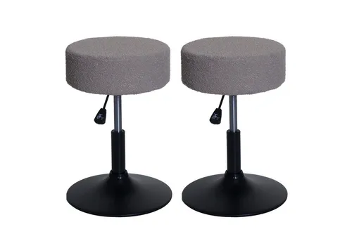 PROREGAL® Drehhocker Hocker höhenverstellbar und drehbar Sitzhöhe 45-57cm Durchmesser 37cm (2 St), 360° drehbar & stufenlos höhenverstellbarer Sitzhocker Schminkhocker