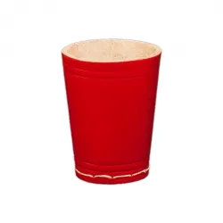 Weible Würfelbecher aus Leder - ca. 8,5 cm x 6,5 cm - rot 246194