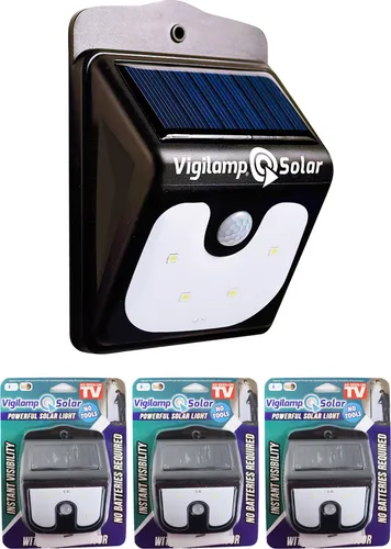 Best Direct® LED Solarleuchte Vigilamp Solar mit Bewegungssensor - Solarleuchte für Außenbereiche mit IP 44, ausgestattet mit 4 starken LEDs und integriertem Bewegungssensor für automatische Helligkeit bei Dunkelheit.