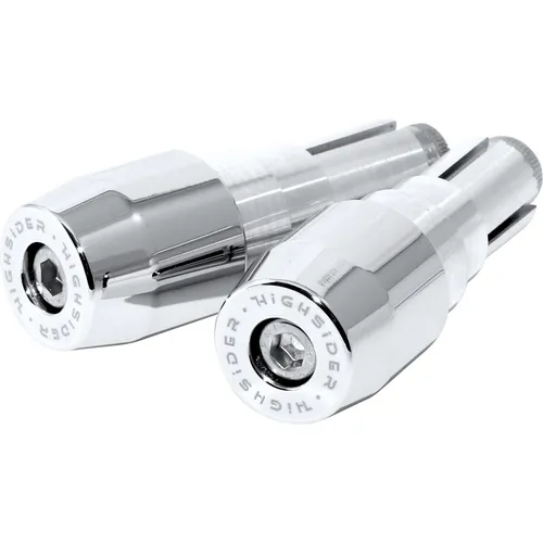 HIGHSIDER Lenkergewichte universal - Lenkergewichte für Motorräder, aus hochwertigem Aluminium mit Chrom-Oberfläche für optimale Vibrationseindämmung und verbesserten Fahrkomfort.