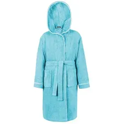 Laynenburg Kinderbademantel - Bademantel Kinder Frottee mit Kapuze aus Baumwolle, - in den flauschigen Größen von 110 - 176 für Mädchen, Junge, Teenager blau 170/176