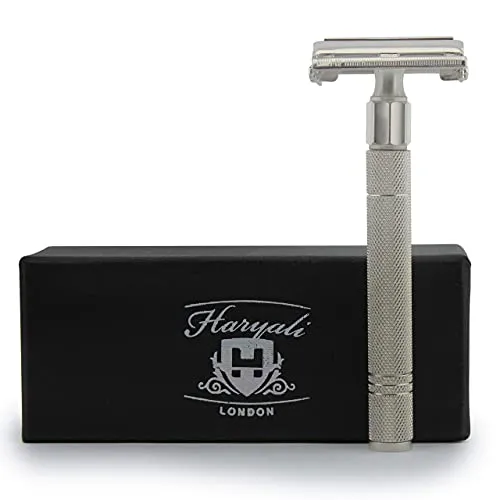 Haryali London Rasierhobel - Hochwertiges Rasierhobel aus Edelstahl - Einfacher Klingenwechsel - Rasierhobel Nassrasierer - Rasierer Herren und Damen