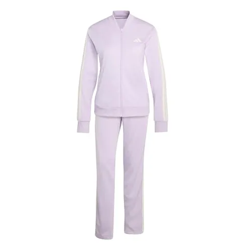adidas Women's ESSENTIALS 3-STRIPES TRACKSUIT, ice lavender/off white, XS