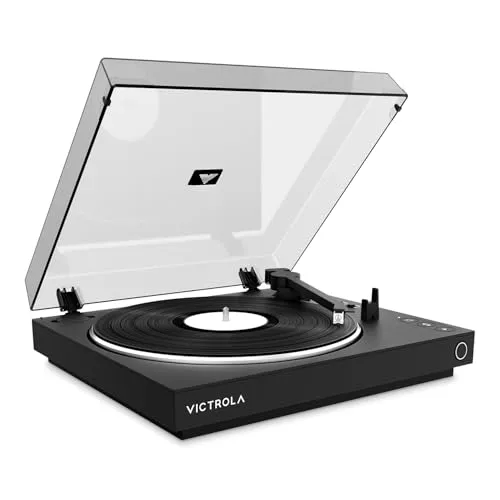 Victrola Vollautomatischer Bluetooth-Plattenspieler - Plattenspieler mit Audio Technica ATN3600L-Tonabnehmer, kabellosem Bluetooth-Streaming und One-Touch-Betrieb für ungestörten Hochgenuss.