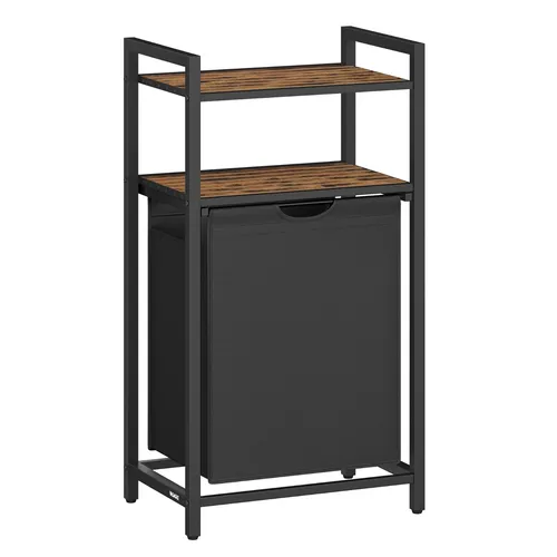 Wäschekorb mit 2 Ablagen, BLHDE212B01 in schwarz von VASAGLE