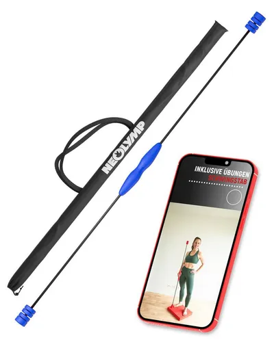 NEOLYMP Swingstick Schwingstab Fitness - Verstellbare Gewichte für jeden Level - Kleine Fitness-Geräte mit verstellbaren Gewichten und Tragetasche. Ideal für Anfänger und Profis, fördert Balance und Konzentration beim Workout.