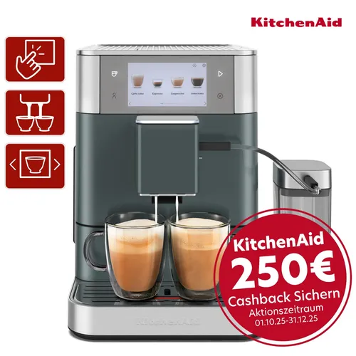 KitchenAid Kaffeevollautomat 5KES8558EJP grün - Kaffeevollautomaten mit 15 bar Pumpendruck und Quiet Mark-Zertifizierung für leises Mahlen und Brühen. Genießen Sie frisch gebrühten Kaffee in Ruhe und wechseln Sie einfach die Kaffeebohnensorte.