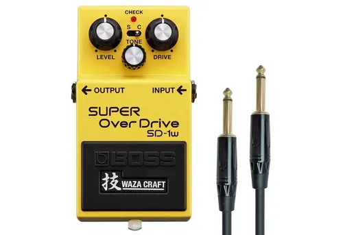 Boss by Roland E-Gitarre Boss SD-1W Super Overdrive Waza Edition mit Kabel, Effektgerät, Spar-Set, Mit Kabel