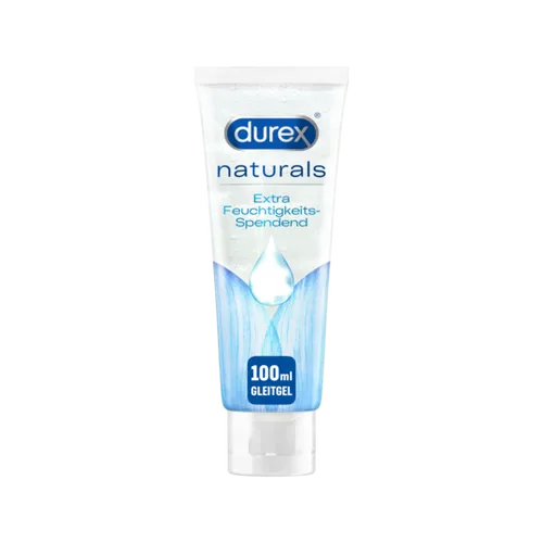 Durex Naturals Extra Feuchtigkeitsspendend Gleitgel – 100 % natürliches Gleitmittel mit Hyaluronsäure – Dermatologisch getestet & pH-freundlich – 100 ml