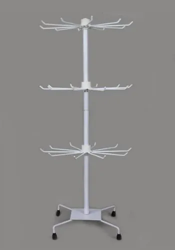 Yudu Schmuckständer 3 Etage - drehbarer Verkaufsständer - Schmuckständer mit 3 Etagen, drehbar und aus Metall, ideal zur ansprechenden Präsentation von Armbändern und Ketten. Werkzeugfrei montierbar und platzsparend klappbar.