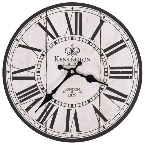 vidaXL Vintage Wanduhr London 30 cm - Wohnaccessoires, nostalgische Wanduhr im Retro-Stil mit klaren Ziffern und robustem MDF-Rahmen für langlebigen Einsatz.