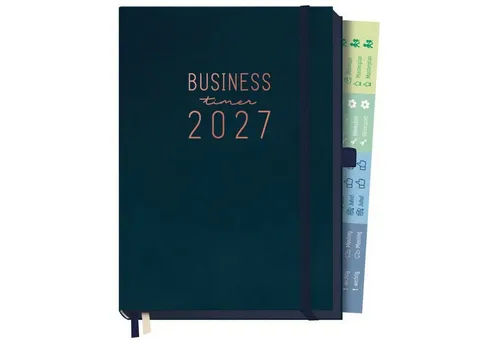 Häfft Taschenkalender Business-Timer Deluxe 26/27 - Nachtblau - Praktischer Taschenkalender für 17 Monate, ideal für die Planung im Beruf. Mit hochwertigem Kunstledereinband und kompakten Maßen, perfekt für unterwegs.