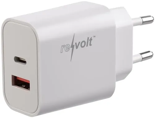 revolt Schnellladegerät: USB-Netzteil für Typ A & C, PD bis 20 Watt, Quick Charge 3.0, 3 A (USB Ladenetzteil, USBStecker, Ladestation)