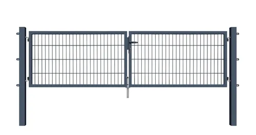 Fischer und Adamek Gartentor BASIC 2-Fügelig - Zauntore - Langlebiges Gartentor mit zeitloser Optik, ideal für wenig frequentierte Durchgänge, inkl. Schließzylinder und 3 Schlüssel für zusätzliche Sicherheit.