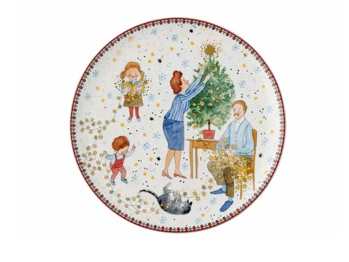 Hutschenreuther Weihnachtsleuchten Teller flach 22 cm 2024 - Weihnachtsdeko: Stilvoller Teller mit festlichem Design, ideal für eine stimmungsvolle Tischdekoration zu Weihnachten.