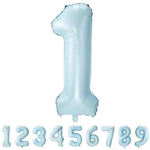 Geburtstag zahlen luftballon 1 jahre Folienballon Kindergeburtstag Deko blau-Mädchen Junge Geburtstag 1 jahr 40