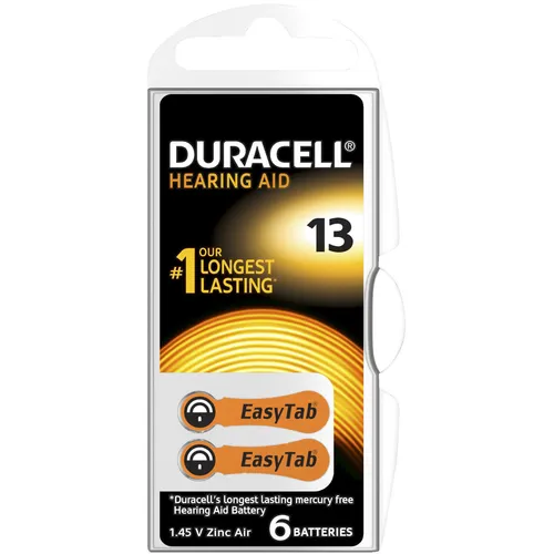Duracell Activair Hearing Aid 13 0% Mercury 6 Batt. 1,45 V Zinc Air MHD 11.2026