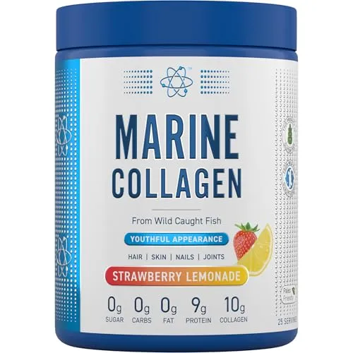 Applied Nutrition Marine Collagen - Hochwertiges Kollagenpulver für Haut, Haare & Nägel - Kollagen-Präparate: Unterstützt die Gesundheit von Haut, Haaren und Nägeln mit 25 Portionen hydrolysiertem Kollagen für schnelle Ergebnisse.