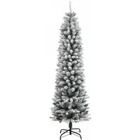 vidaXL Künstlicher Weihnachtsbaum mit Schnee und 150 LEDs 120 cm - Schlanker Weihnachtsbaum mit realistischem Schnee und 150 warmweißen LEDs. Ideal für eine gemütliche Weihnachtsatmosphäre. Robuster Stahlständer für optimale Stabilität.