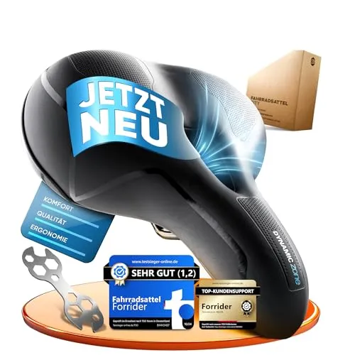 Forrider Fahrradsattel Ergonomisch, Memory Foam und Innovative Federung maximalen Fahrkomfort bequem & weich |2025| für E-Bike und Fahrrad | Sattel für Damen & Herren City/MTB/Rennrad/Trekking (City)
