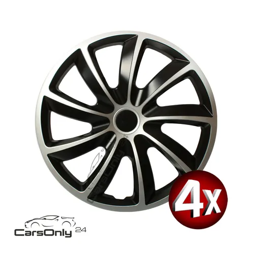 4x RADKAPPEN NRM SILVER BLACK 13 ZOLL QUAD BICOLOR