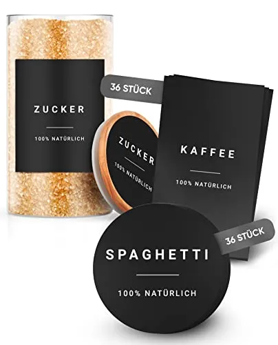 Vorratsetiketten Basis Set Schwarz von Homety