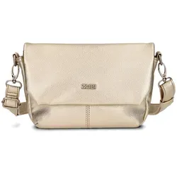 Damen Handtasche Mademoiselle.M M40 - Klassische Umhängetasche in Gold - Elegante Umhängetasche aus Kunstleder mit 1 Liter Volumen, ideal für jeden Anlass. Vielseitig tragbar als Crossbody oder Schultertasche, mit praktischer Organisation für Smartphone und Schlüssel.