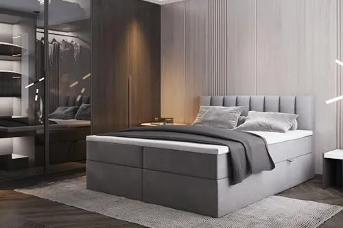 TRADA Boxspringbett Palermo 160x200 mit Bettkästen und Topper